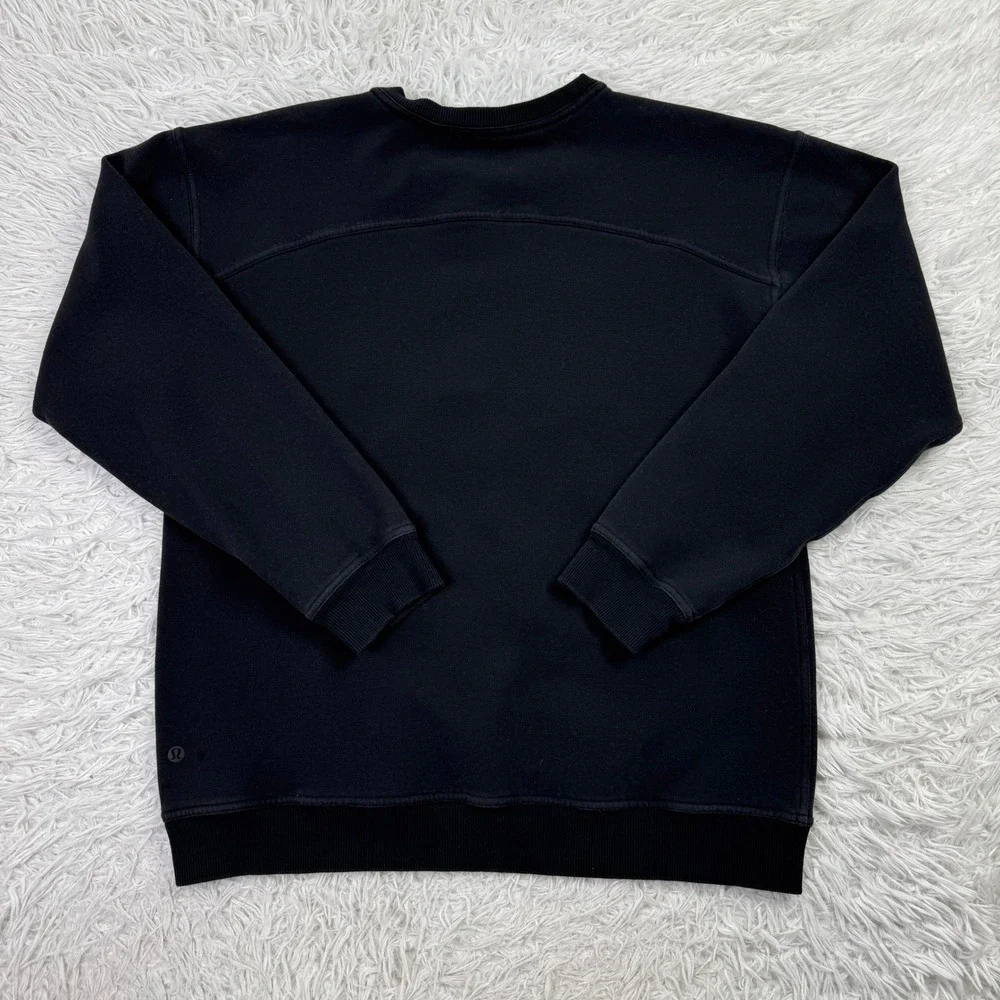 Lululemon Sweater Womens XL Black All Yours Crew Fleece Pullover Sweatshirt
